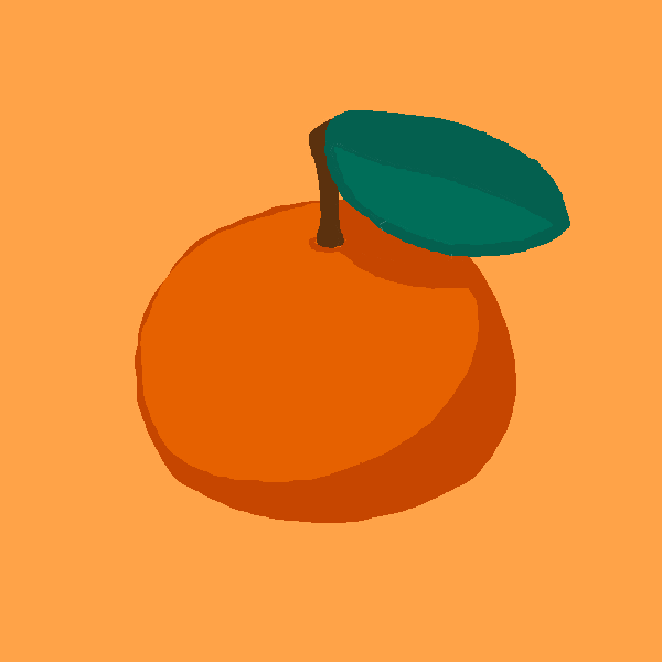 a simple cartoon drawing of an orange